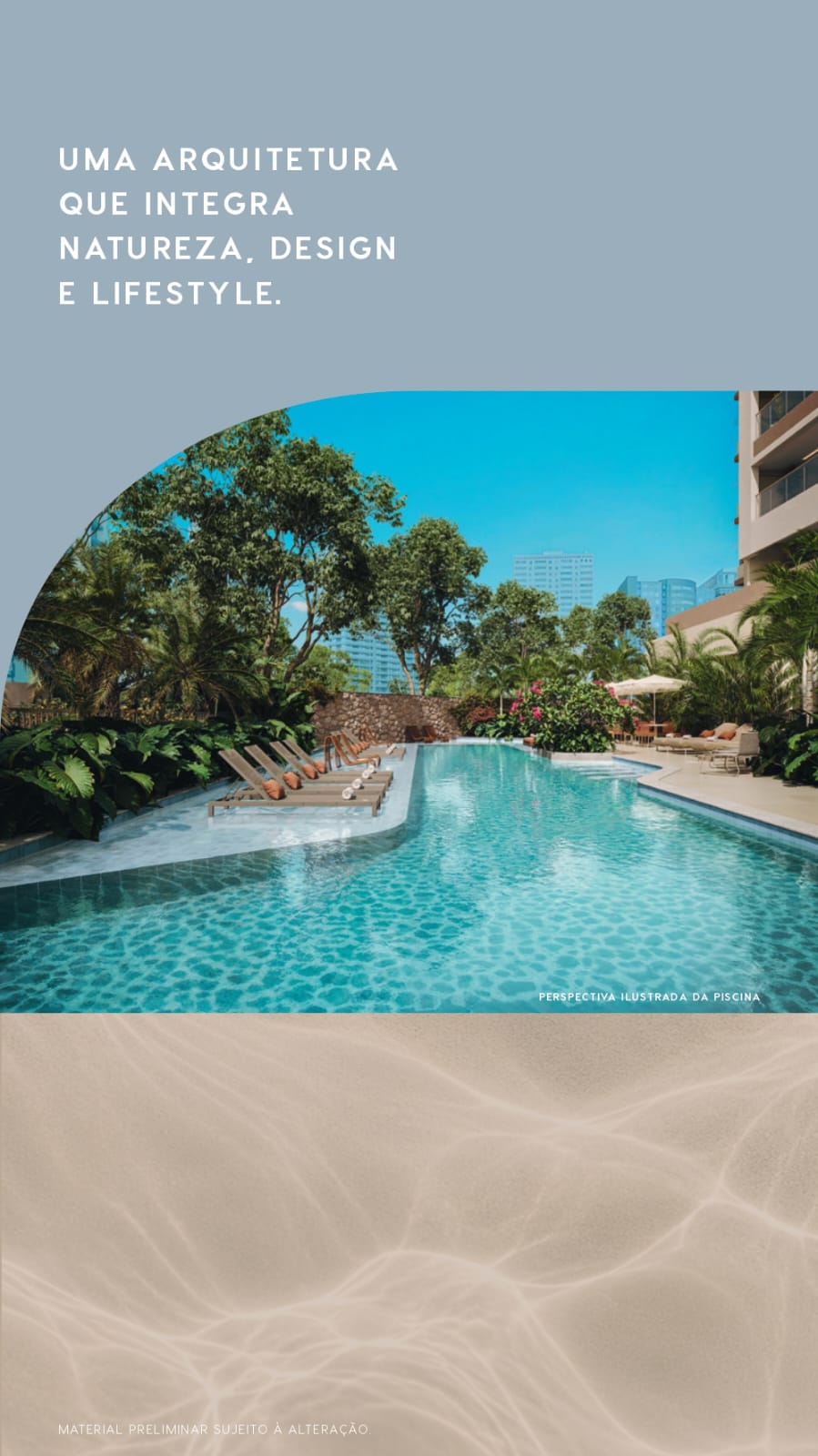 Kronos Tegra: perspectiva ilustrada da piscina e área de lazer