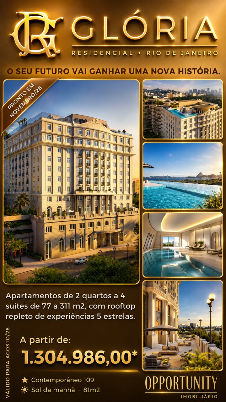 RG Glória Residencial: apartamentos de 2 quartos a 4 suítes no Rio de Janeiro